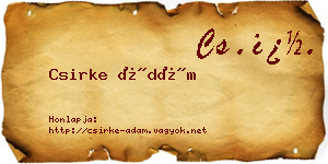 Csirke Ádám névjegykártya
