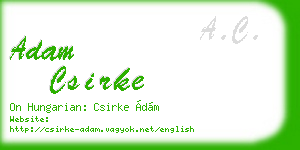 adam csirke business card